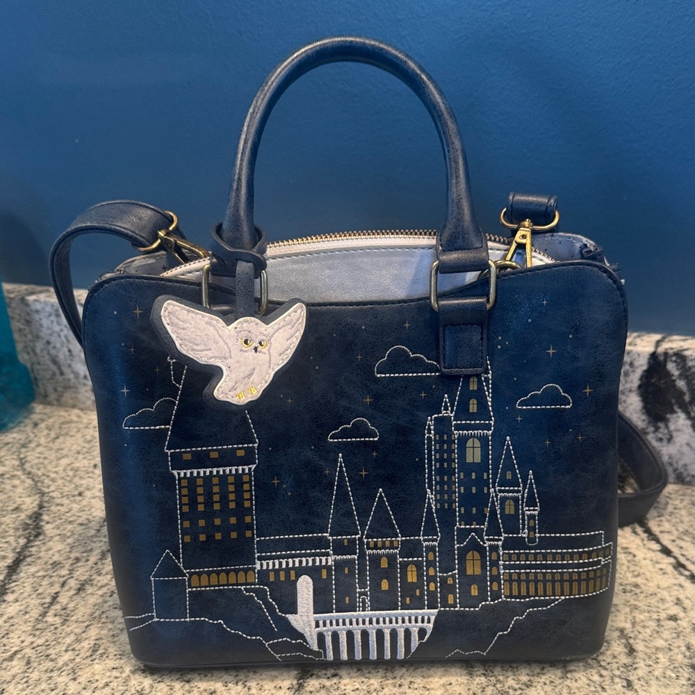 Loungefly Navy Harry Potter Hogwarts Castle Satchel